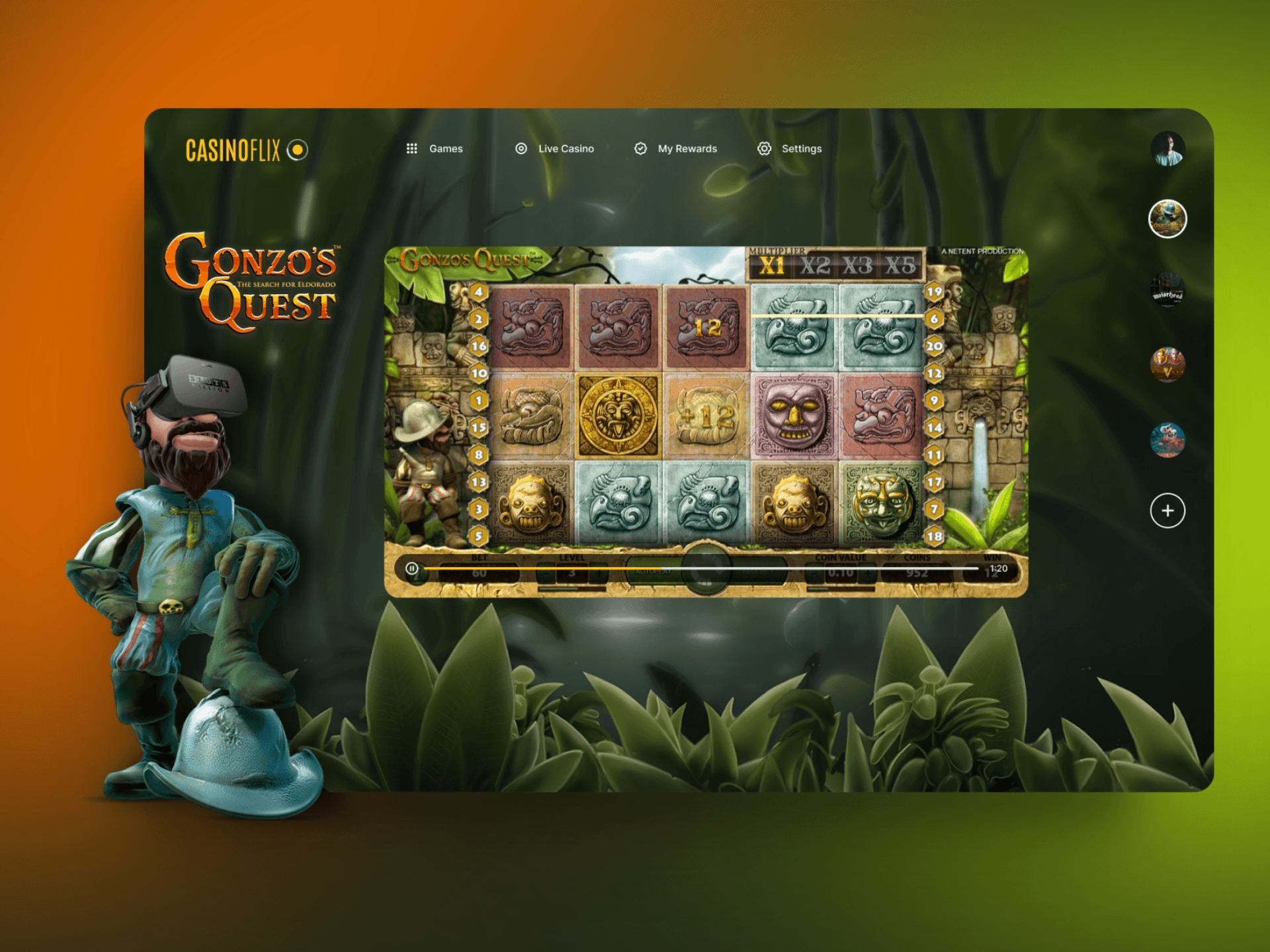 Immersive Game Mode. — Game UI Design for CasinoFlix by tilldawn® Studio